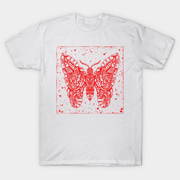 HomeSchoolTattoo Butterfly (RED) T-Shirt by HomeSchoolTattoo